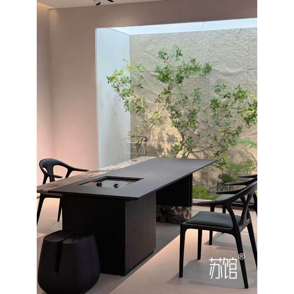 苏冠新中式黑胡桃木茶几椅组合现代简约瓦比萨比风格实木水煮一体,住宅家具,家用茶台/茶桌,淘宝优惠券,粉丝福利购,淘宝优惠卷