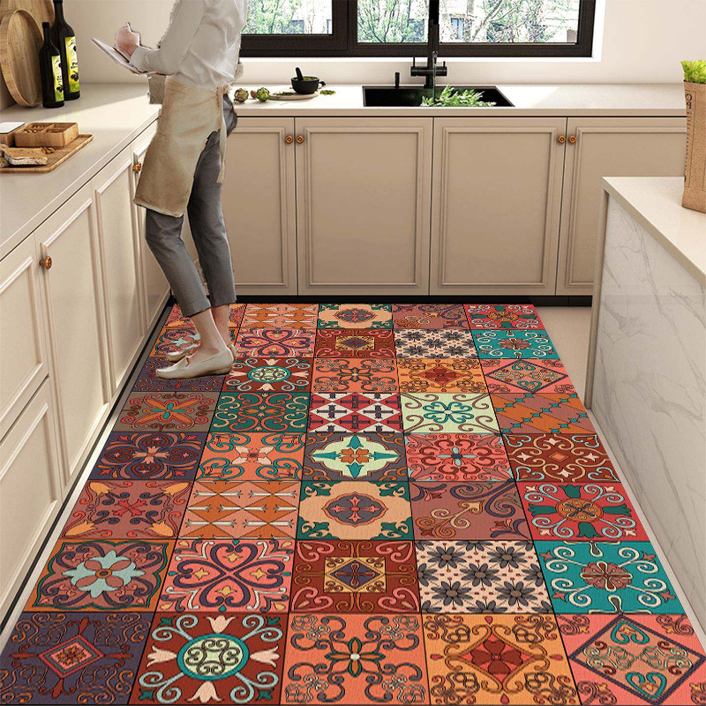 美式厨房地垫家用满铺硅藻泥吸水耐脏脚垫防滑防油可擦免清洗地毯