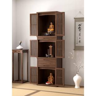 煌家三层佛龛神台柜供桌香案财神关帝祖先带门佛像供奉台佛柜立柜