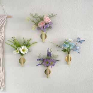 原创设计墙面装饰彷真小花束壁挂花器美容院房间门牌装饰黏贴假花