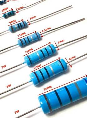 1/4W金属膜电阻全系列2K 10K 0R 1M1插件1%0R-910R1K-910K1-10M