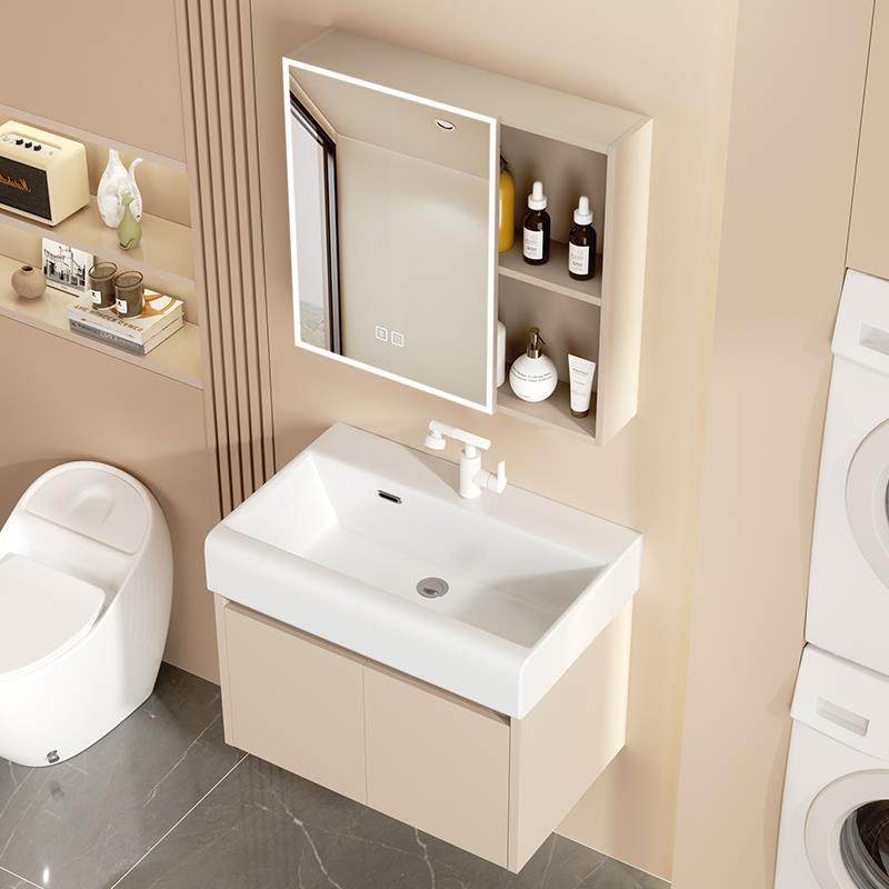 小户型蜂窝铝浴室柜加深陶瓷一体洗手盆柜组合卫生间洗脸盆洗漱台