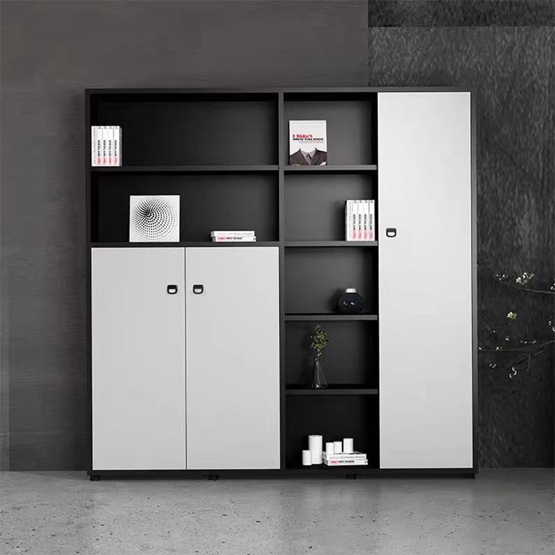 办公室文件柜特价木质储物资料收纳柜落地式多层展示背景书柜