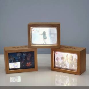 重返未来1999官方透卡光栅卡触摸充电实木发光收纳相框定制