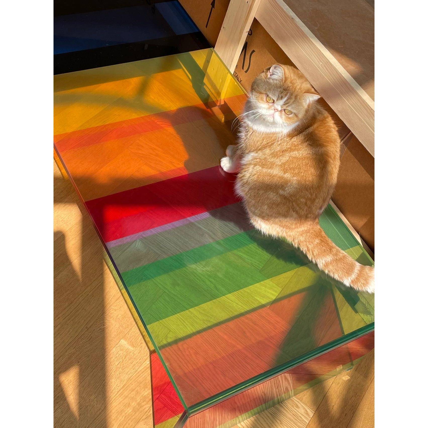 孟菲斯榻榻米地台彩虹茶几网红同款家具玻璃飘窗现代极简客厅矮桌