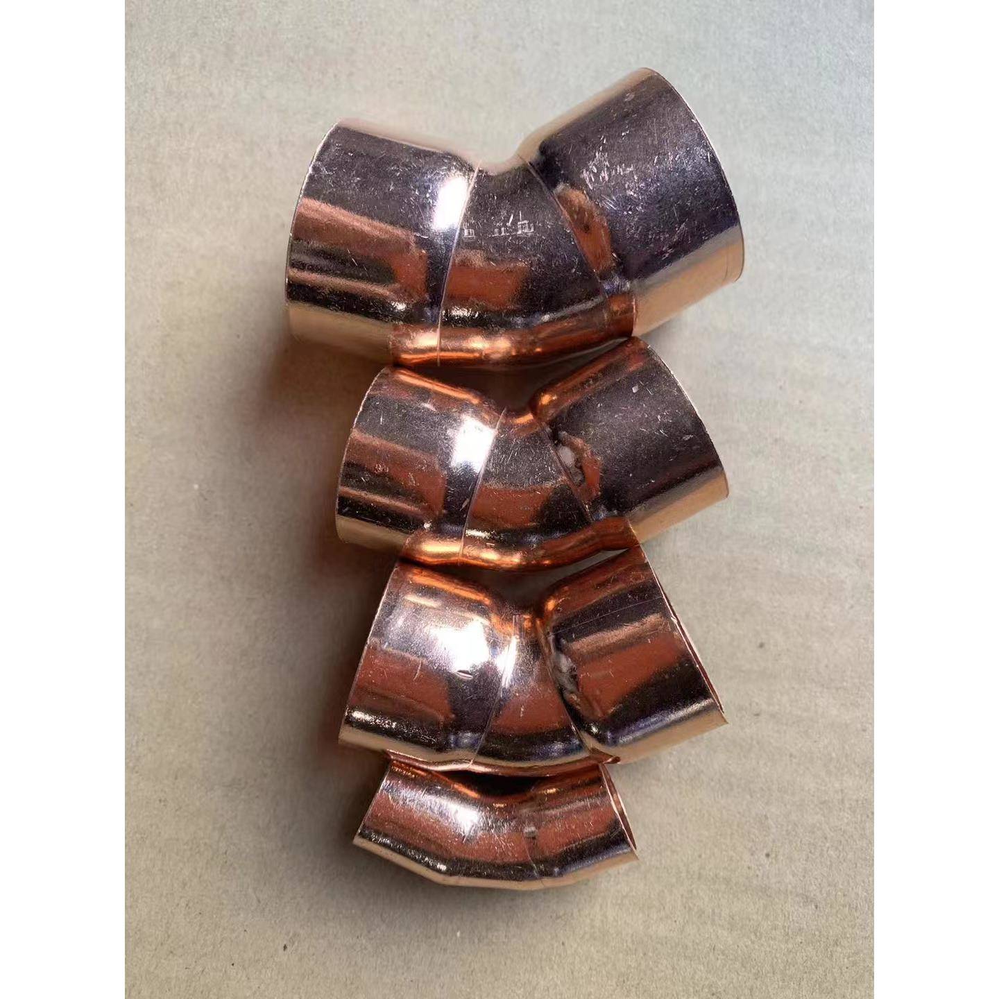 紫铜45度加厚弯头135°承口焊接中央空调铜管件规格8-133制冷配件