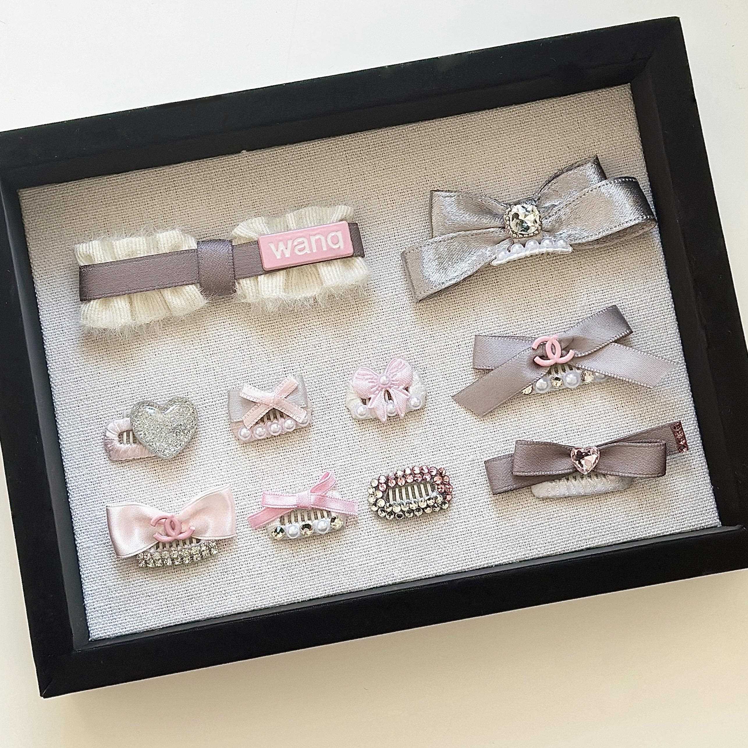 约克夏发夹宠物bb夹蝴蝶结猫咪发饰比熊泰迪马尔济斯鼻梁夹狗夹子