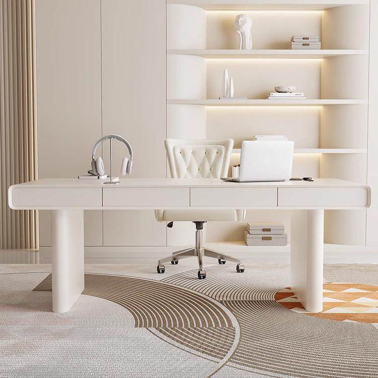 轻奢感奶油风烤漆办公书桌电脑桌法式女性医美咨询美容美甲老板桌,住宅家具,书桌,淘宝优惠券,粉丝福利购,淘宝优惠卷