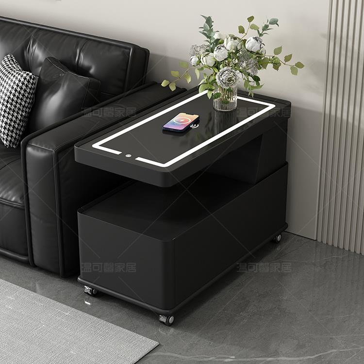 可移动茶几小户型现代简约边柜轻奢客厅意式极简新款沙发边几推车