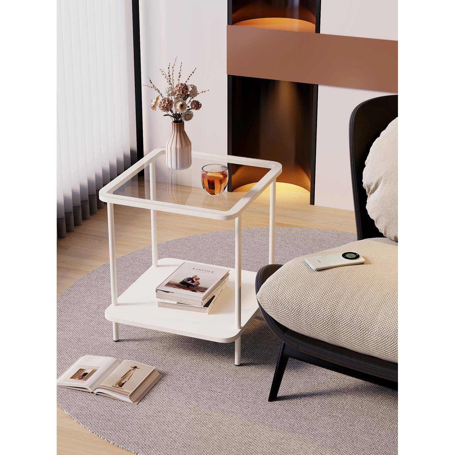 轻奢边几简易沙发侧边柜办公茶几客厅小桌子夹缝角几床头桌高级感