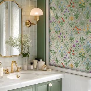 卫生间浴室玻璃窗防窥贴膜卫生间窗户法式玻璃门贴纸高级感贴画