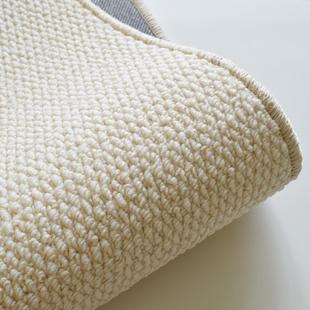 丙纶地毯轻奢纯色米白卧室床边地垫榻榻米客厅飘窗拍照奶油风圆形