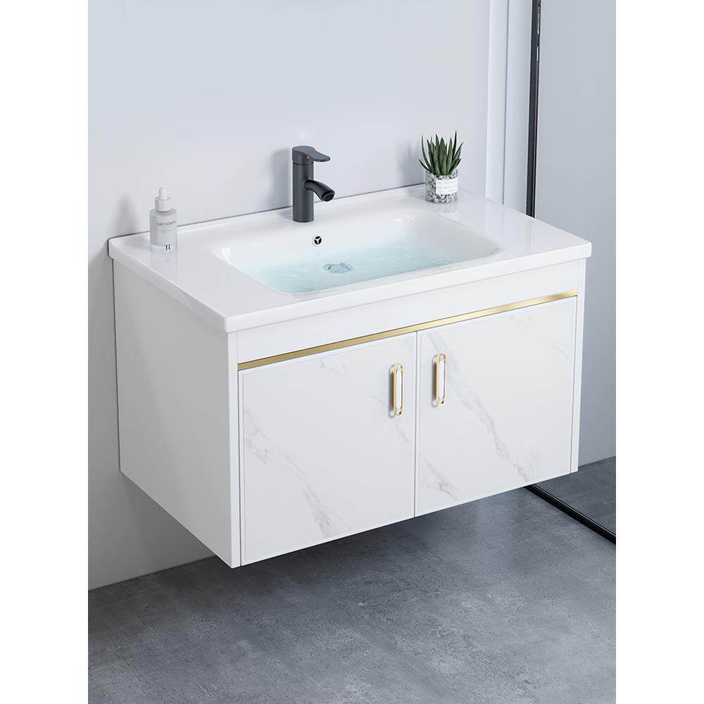 陶瓷一体挂墙式洗手盆柜组合卫生间小户型洗脸盆家用壁挂洗漱台池