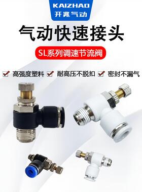 气管调节阀SL4-M5节流阀SL6-01插管接头SL8-02可调SL8-03/SL10-04