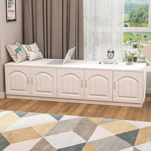 实木凸窗柜储物柜落地低柜组合定制阳台柜卧室可坐在榻榻米窗边柜