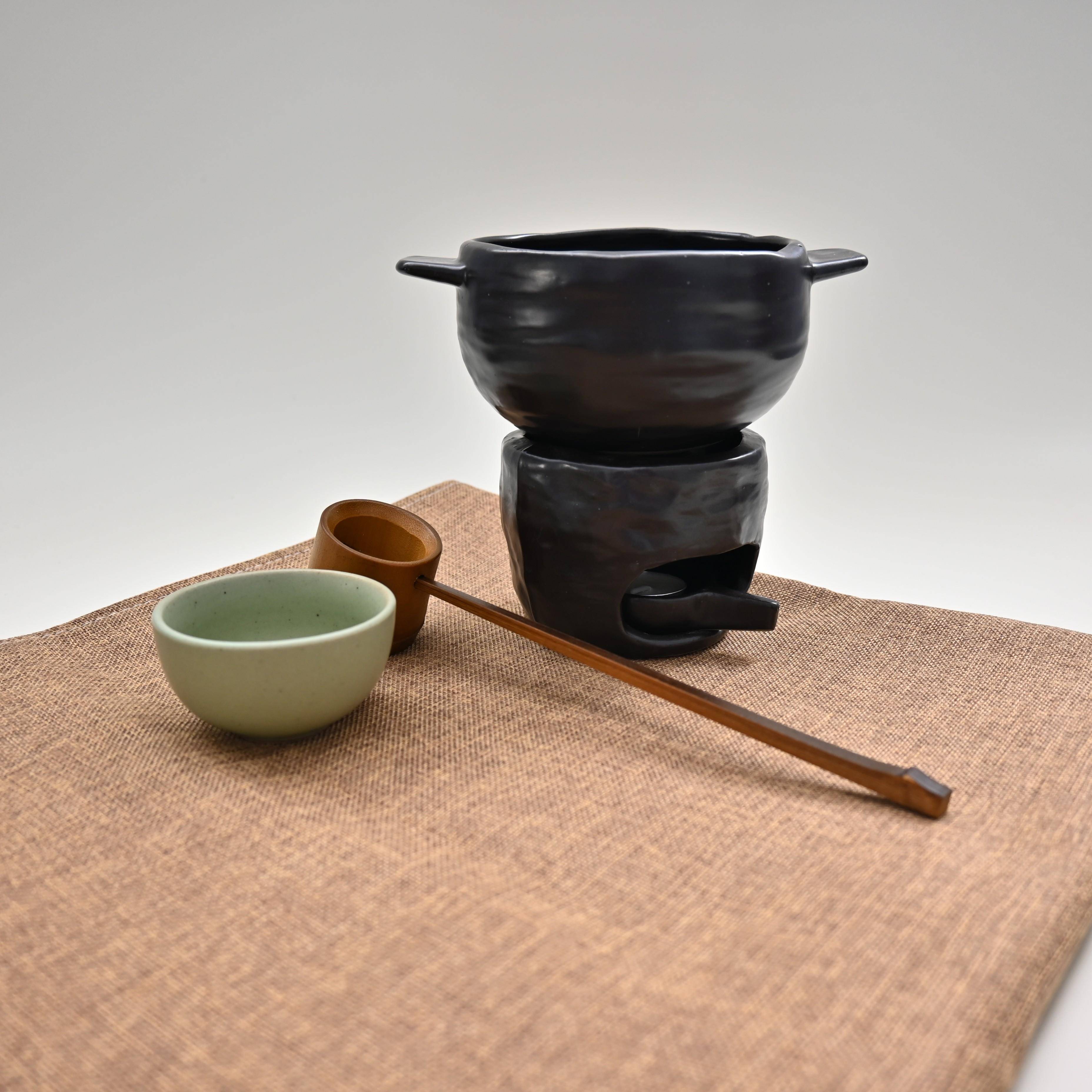 覆古粗陶瓷围炉煮茶云南菜菌菇酸汤山缓缓火锅山野风 need 同款