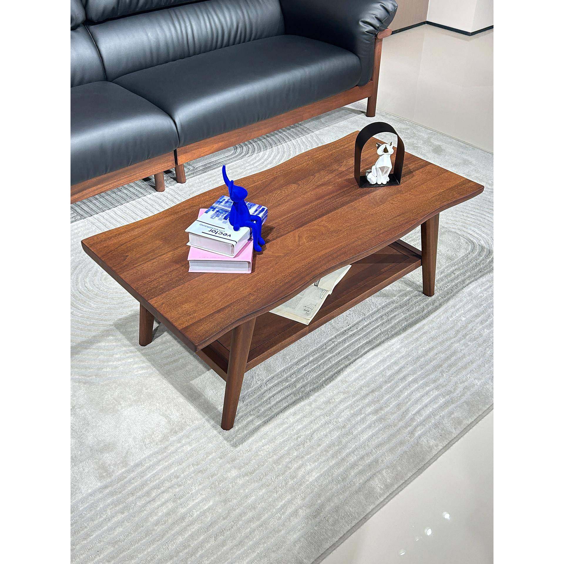 现代简约实木茶几客厅家用双层置物茶桌小户型储物茶台方形矮桌子,住宅家具,茶几,淘宝优惠券,粉丝福利购,淘宝优惠卷