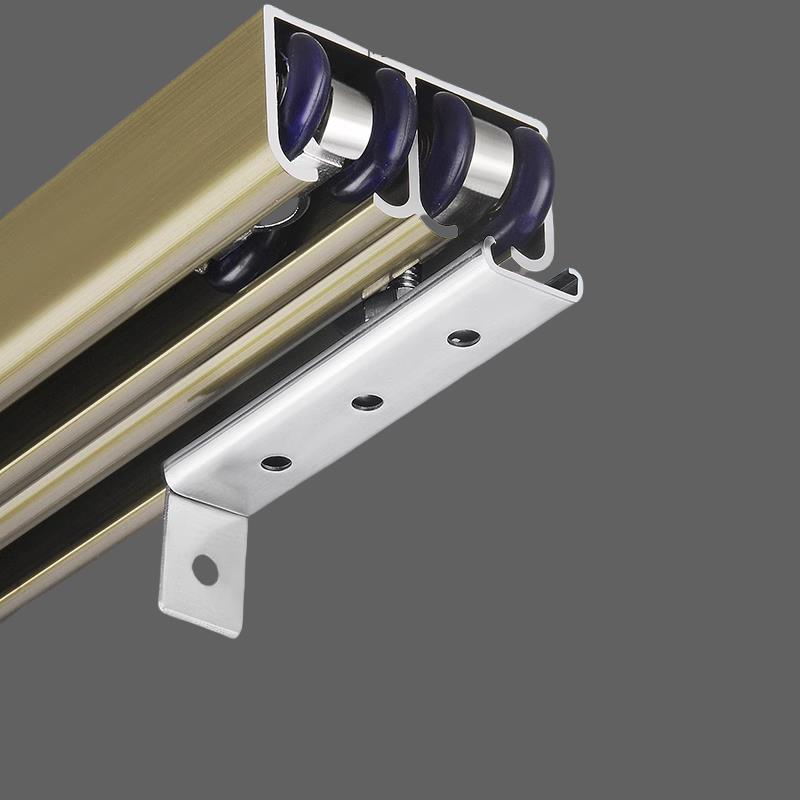 双轨道槽吊趟门滑轮全套衣橱柜吊轨小号平移木门滑轨玻璃门上导轨