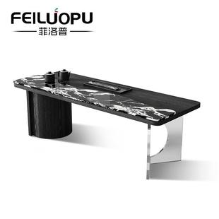 2025新款高端茶桌天然奢石茶桌椅组合中古风实木茶桌别墅轻奢茶台