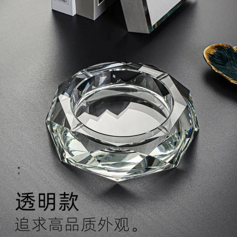高档水晶烟灰缸缸奢华卧室客厅实用欧式水晶烟缸公司logo定制礼品