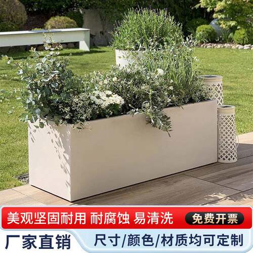 户外不锈钢花箱组合室外广场外摆市政商用围栏长方形隔断室外花槽