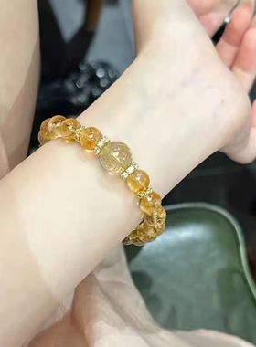 珞石黄水晶手链招财转运轻奢高级