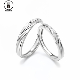 NY官方正品S925心动莫比乌斯情侣戒指灵动闪耀镶皓恋爱循环对戒装