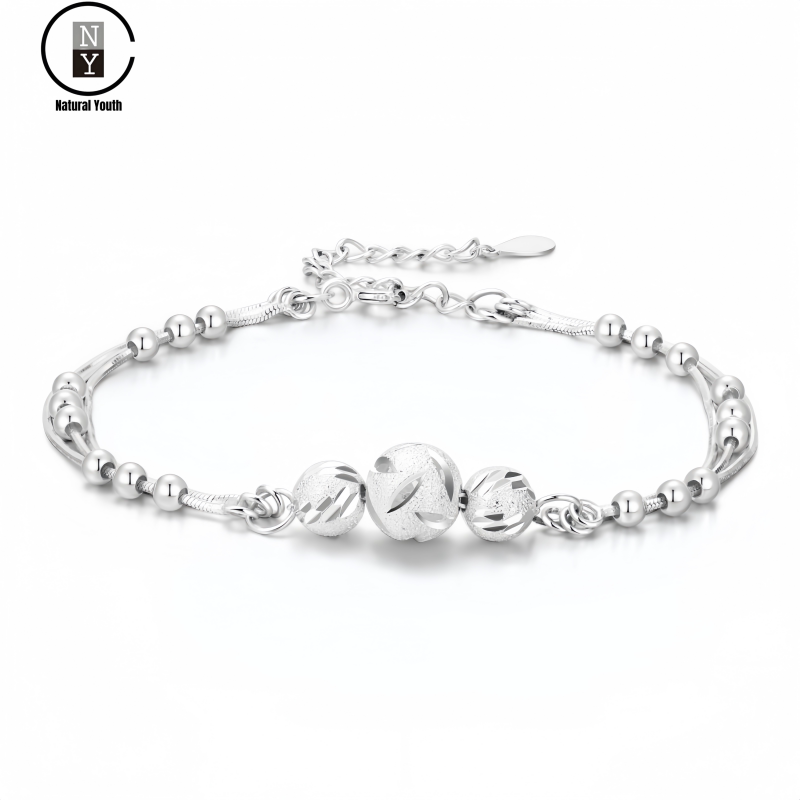 NY正品足银999三生三世手链简约时尚轻奢职场考场转运珠手饰手环