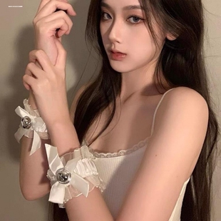 禁欲系性感蕾丝铃铛手环脚环情侣道具纯欲手铐脚镣女腿链环剧本杀