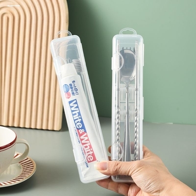 筷子盒学生式便携餐具盒子儿童放装筷子勺子收纳盒化妆刷透明空盒