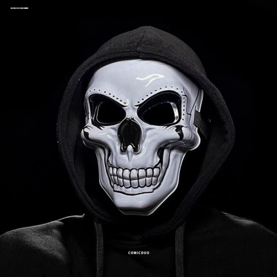 万圣节恐怖死神道具绝地求生cos特种兵骷髅头全脸面具男儿童成人