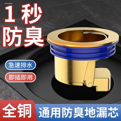 铜防臭防虫防溢水密闭水封地漏盖片芯配件短芯长芯