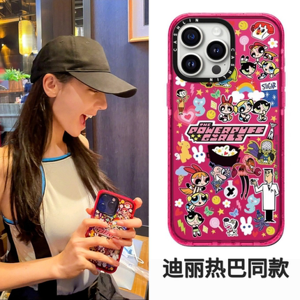 飞天小女警迪丽热巴同款手机壳苹果17Pro适用iPhone16ProMax可爱卡通15Plus艺术家14防摔保护套13硬壳12