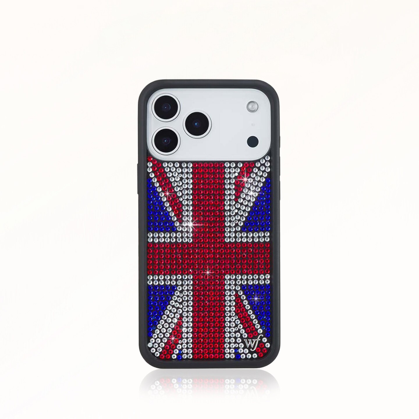 WF 新款闪耀系列英伦之心手机壳Union Jack适用苹果iPhone17/16/15/Pro/Max硬壳全包保护套防摔时尚wf闪钻