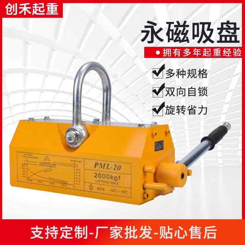3吨强磁钢板吊钢材圆钢手动永磁吸盘磁力吊1t2t5t永磁起重器