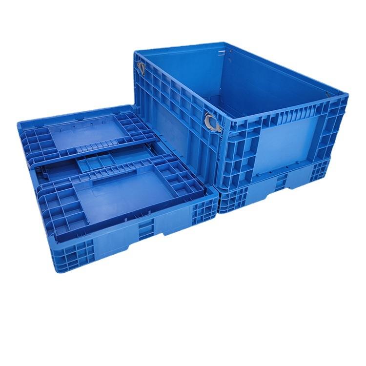 VDAKLT-F6280欧标折叠塑料箱德系汽配蓝色折叠平底箱600*400*280