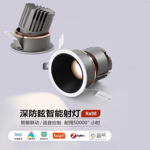 芳华舍见双色温智能射灯全光谱嵌入式深防眩小山丘led筒灯无主灯