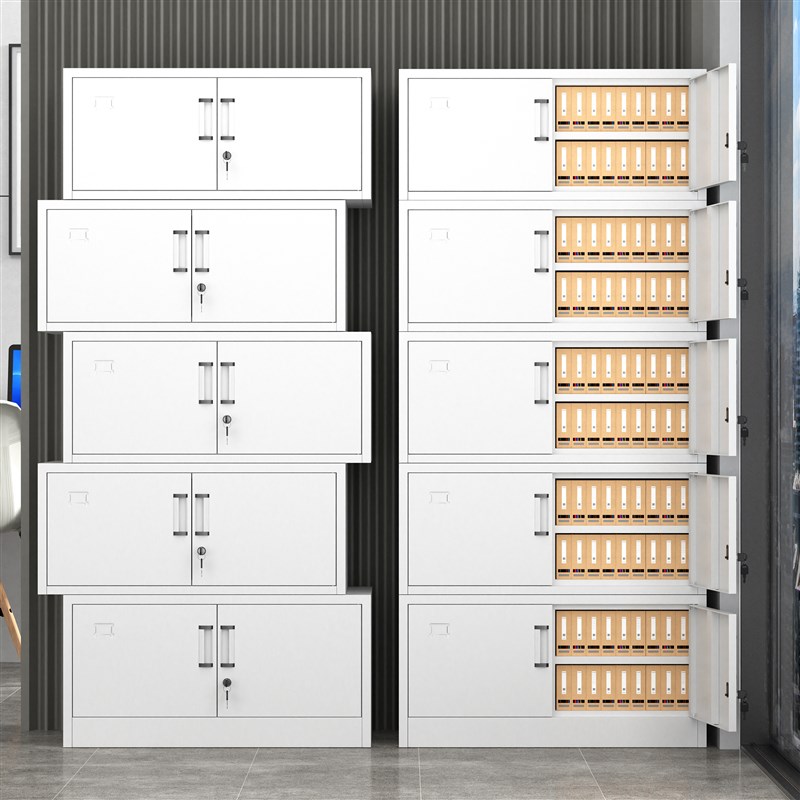 办公室分体五节档案柜凭证柜顶柜带锁单节资料文件柜铁皮储物柜子