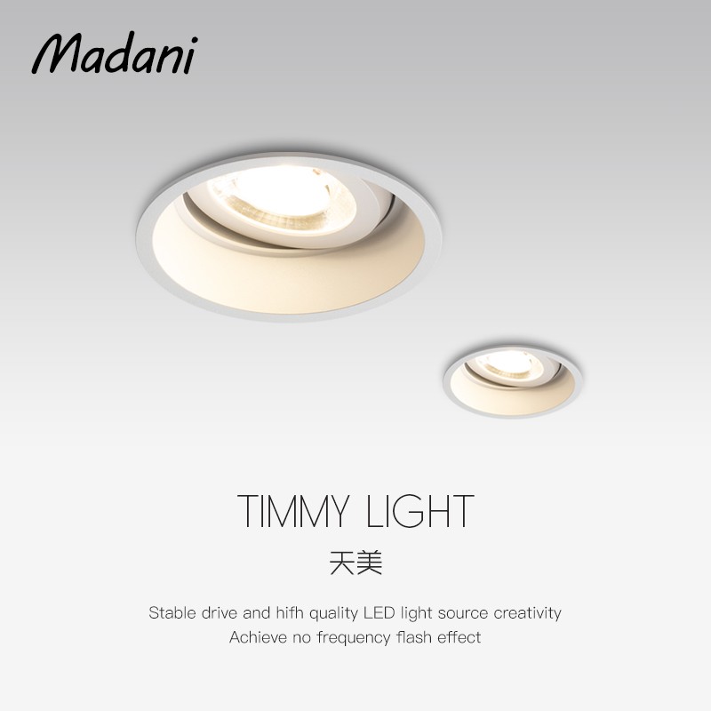 LED射灯家用嵌入式可调角度COB天花灯5w7w吊顶客厅防眩洗墙筒射灯