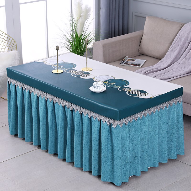 欧式防尘桌布防水防油耐脏茶几电烤火桌罩雪尼尔布料长方形电炉罩