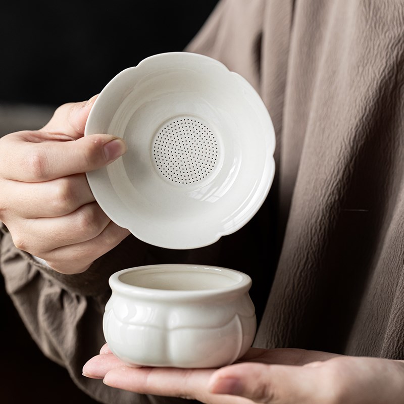 功夫茶具公道杯茶漏茶滤高档滤茶器超细茶叶滤网茶隔陶瓷过滤网