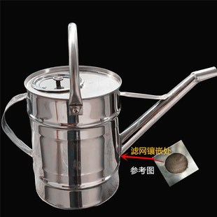 加厚不锈钢加油桶长嘴带盖带滤y网汽油桶机油壶手提注水桶柴油备