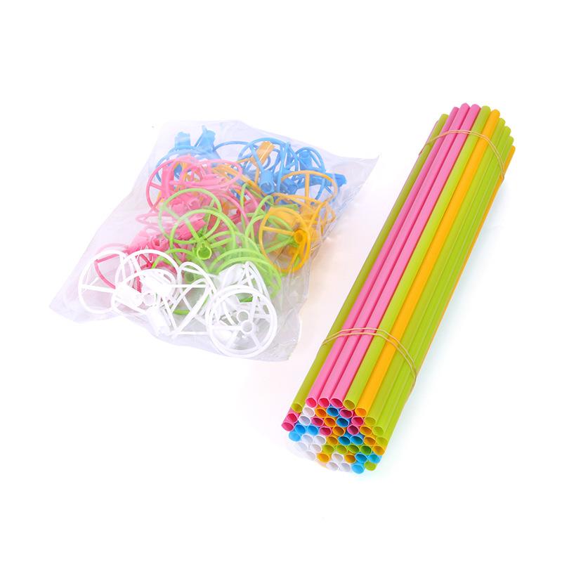 40cm铝膜气球托杆 微商地推气球塑料手持棒 桌飘绑杆支架