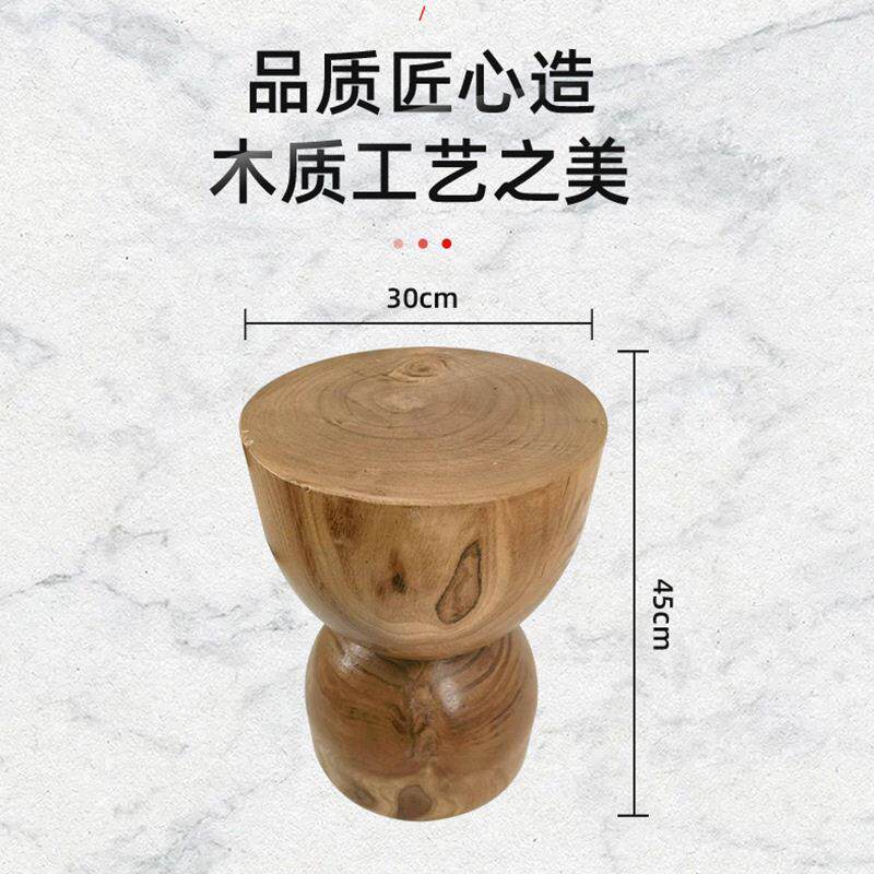 一件包邮餐厅沙发边桌北欧实木质圆凳民宿家居原木咖啡桌客厅木墩