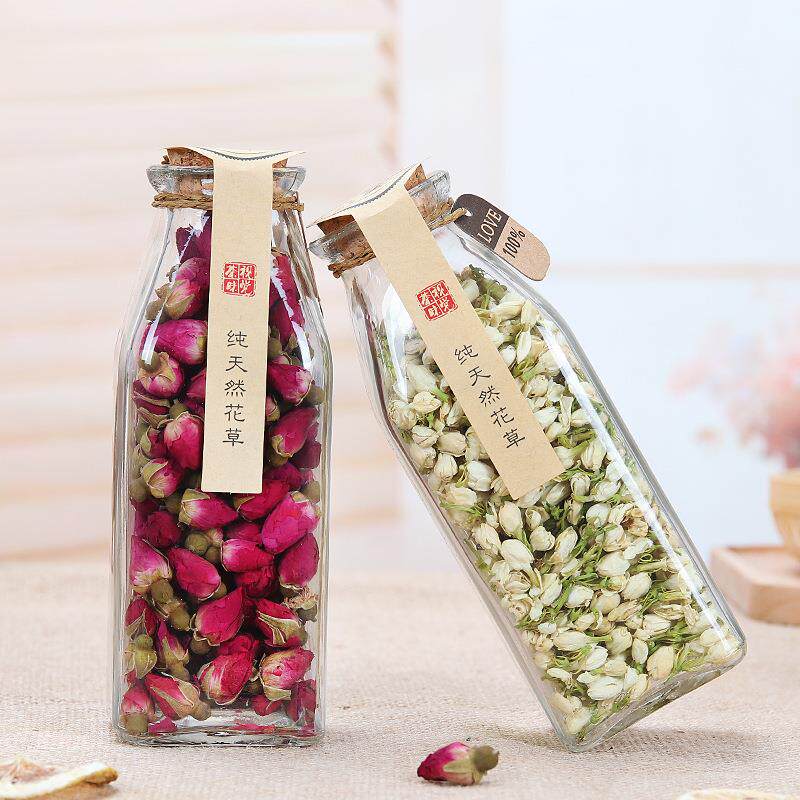 木塞玻璃瓶花茶瓶迷你花茶收纳瓶喜糖罐花茶包装玫瑰花茶瓶玻璃瓶