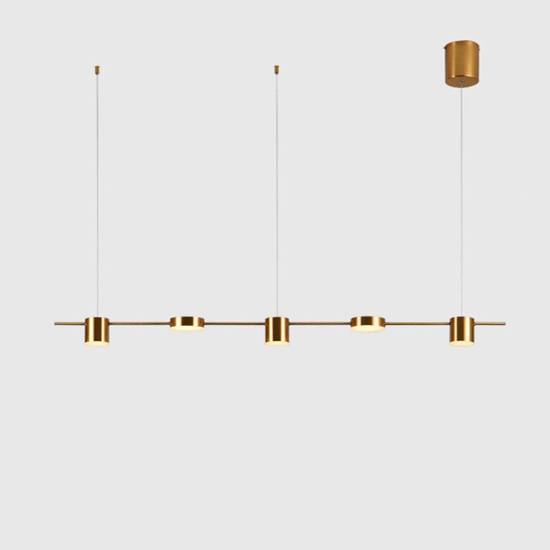 创意款现代简约餐厅灯三头长条吊灯吧台餐桌书房北欧铁艺led吊灯