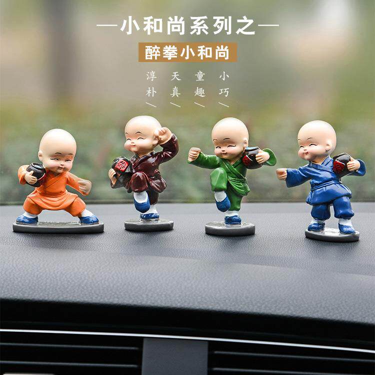 卡通树脂摆件礼品功夫和尚 家居创意卡通摆件 酒坛和尚汽车摆件