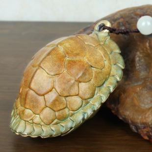 龟壳富甲手把件铜龟甲男士车载饰品随身古玩文玩收藏把玩乌龟摆件
