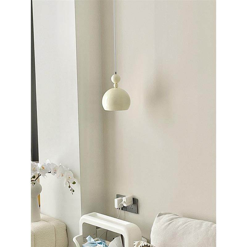 奶油风主卧床头吊灯2023年新款包豪斯中古餐厅灯现代设计师吊线灯
