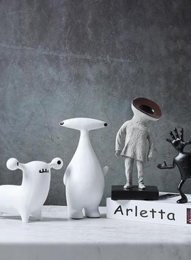 可爱卡通抽象树脂摆件家居样板间售楼处儿童房玄关书柜酒柜装饰品